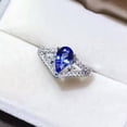 thumbnail image 2 of K-KED 925 Silver Filled Ring Fashion Blue Cubic Zircon Women Wedding Delicate Jewelry Sz 6-10-9, 2 of 6