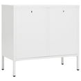 thumbnail image 3 of vidaXL Sideboard White 75x35x70 cm Steel and Tempered Glass, 3 of 5