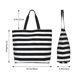 thumbnail image 5 of Balery Black And White Stripes Bolsa Tote Estilo Estético con Cremalleras, Bolsa de Hombro, Bolsa de Compras Grande y Plegable, 5 of 8