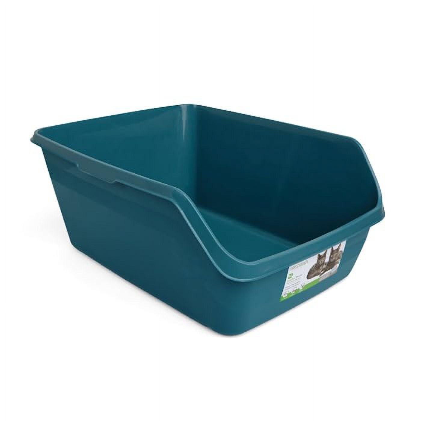 So Phresh Teal Scatter Shield High-Back Litter Box for Cat, X
