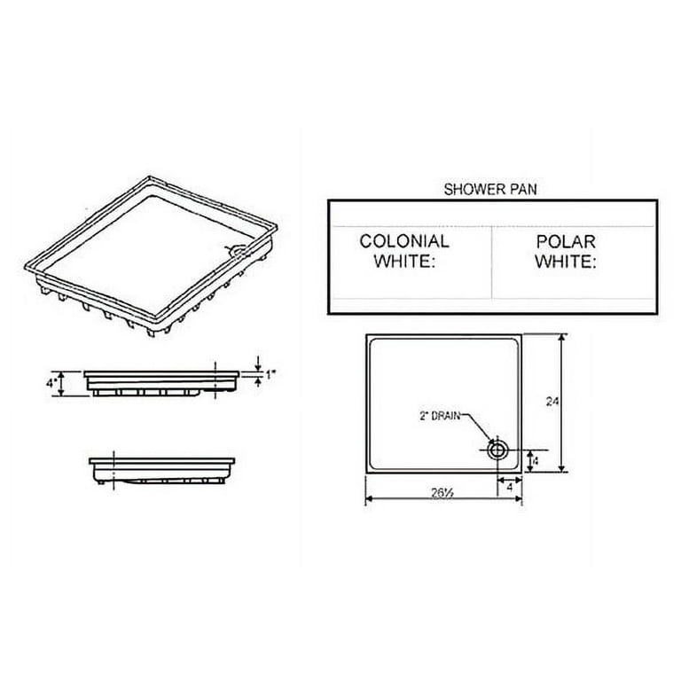 ICON 27 in. x 24 in. x 4 in. Polar White Shower Pan
