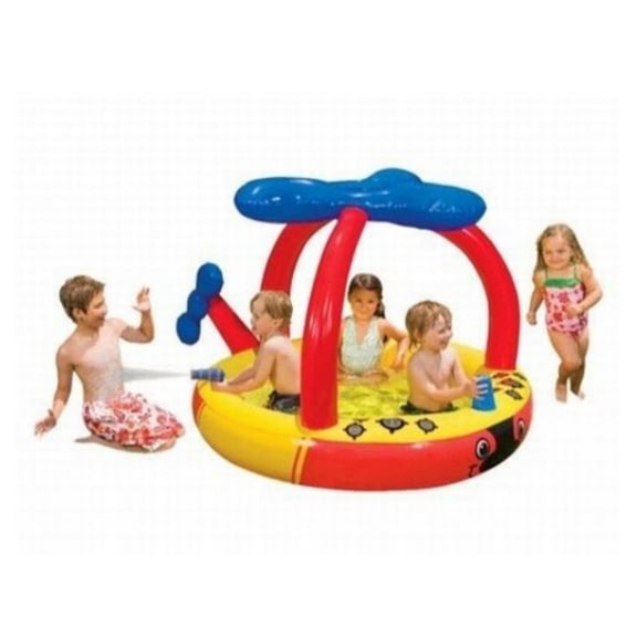 Banzai Rescue Adventure Copter Pool Swimming Pool with Shade & Water Blaster
