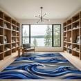 thumbnail image 2 of ODIKA 5'x7' Machine Washable Non-Slip Area Rug, Abstract Blue High Traffic Rug, Blue, 956048, 2 of 7