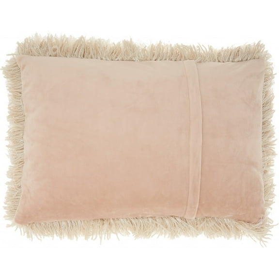 Beige Super Shaggy Throw Pillow