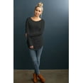thumbnail image 5 of Wenseny Long Sleeve Fitted Shirts Tunic Round neckline Side Split Casual Shirts Black XL, 5 of 6