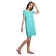 thumbnail image 3 of Moomaya Solid Womens Short Sleeve Nightdress Round Neck Cotton Sleepwear, 3 of 6