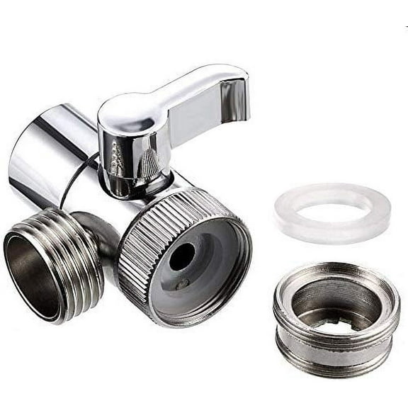 PureSec DV09 Kitchen and Bathroom Sink Faucet Diverter Valve with Aerator and Male Threaded Adapter for 1/2" Hose Attachment for Water Diversion
