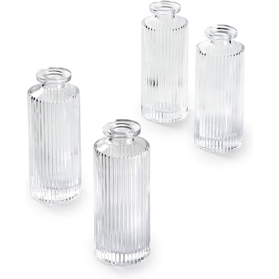 Serene Spaces Living Clear Pleated Bud Vase, Pack of 24