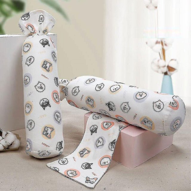Almohada cómoda de algodón para bebé, cojín de apoyo para el respaldo para dormir de lado para recién nacido, almohada de protección para dormir con rollo de cuello anticaída para niños pequeños