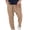Khaki, variant on Mens Pants Casual Elastic High Waisted Rolled Leg Summer Fitting Pants Pull on Trousers with Pockets,XL,Sky Blue