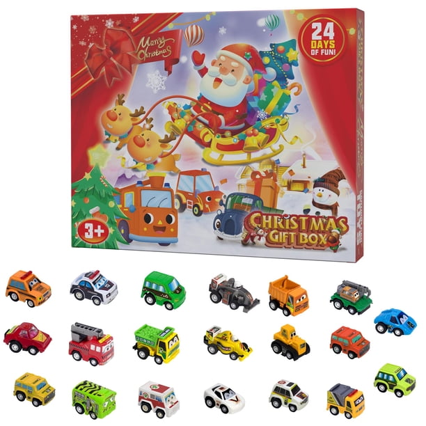 Pull Back Cars Toy Set Christmas Countdown Calendar Caja Ciega Para Niños Mayores De 1 Año 24Pcs Vogacara HA037815-00