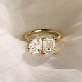 thumbnail image 5 of SHREENATHJEWELRY Emerald Cut Moissanite Engagement Ring Toi Et Moi Bridal Wedding Jewelry Yellow Gold Plated Prong Set Ring Personalized Gift For Her, 5 of 6