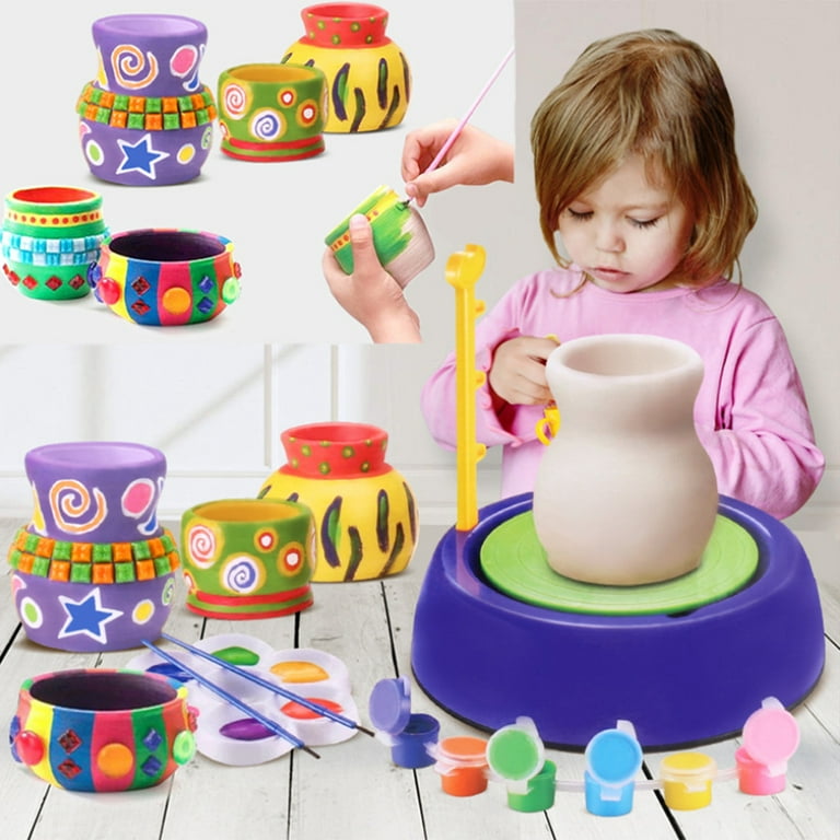 Pottery Wheel Studio Craft Kit Artist Ceramic Machine Clay Education Toy  For Kid