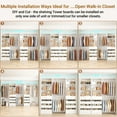 thumbnail image 3 of Homieasy Adjustable Closet Organizer System with 8 Wooden Drawers & 4 Hanging Rods & Adjustable Shelves, Heavy-Duty Wardrobe Tower sets for Bedroom/Laundry/Entryway White, 3 of 7