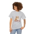 thumbnail image 3 of Hamster Lit Unisex Heavy Cotton Tee Cute Animal Lover Bookworm Teeshirt, 3 of 12