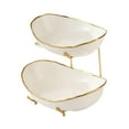 thumbnail image 3 of jifeng Ceramic Fruit Bowl for Kitchen Counter Fruit Display Stand for Gold 2 Layer, 3 of 9