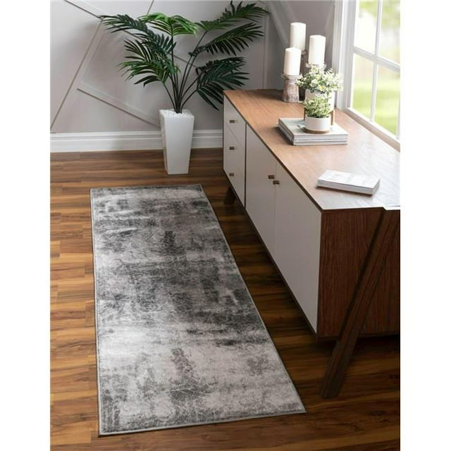 Unique Loom 3141632 2 ft. x 9 ft. 10 in. Rainier Sofia Runner Rug, Gray