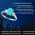 thumbnail image 2 of Gem Stone King 10K Two Tone Gold Green Turquoise and White Moissanite Engagement Ring for Women | 1.96 Cttw | Oval 9X7MM | Gemstone Birthstone | Size 8, 2 of 7