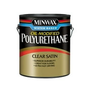 Minwax 710330000 Water-Based Oil-Modified Polyurethane, Warm Satin, Clear, 1 Gallon, (1 Piece, 1 Pack)