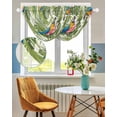 thumbnail image 3 of Waterfall Valances for Windows, Summer Kitchen Sheer Valance Curtains, Botanical Palm Leaves Flower Bird Animals Plants Rod Pocket Elegant Swag Valances for Living Room Bedroom, 47.2"x38.5", 1 Panel, 3 of 8