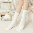 thumbnail image 3 of 10AGIRL Crew Socks for Women, 4 Pack Thick  Knit  Cotton  Aesthetic Calf  Socks, 3 of 7