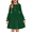 Dark Green, variant on Arshiner Girls Long Sleeve Dress Fall Winter Ruffle Peter Pan Collar Front Button Casual Cotton Dresses