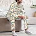 thumbnail image 7 of Susaid Giraffe And Elephant Print Men's Long Sleeve Pajama Set, Two-Piece Button-Down Loungewear PJs Set, Comfortable Sleepwear for Relaxation-XX-Large, 7 of 7