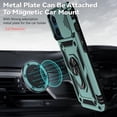 thumbnail image 3 of for iPhone 12 Pro Max Case,with Camera Lens Cover HD Screen Protector,[Military Grade] Ring Car Mount Kickstand Hybrid Hard PC Soft TPU Shockproof Protective Case for iPhone 12 Pro Max-Green, 3 of 11