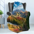 thumbnail image 4 of Aspen Tree Soft Flannel Fleece Throw Blanket, Carpathians Autumn Mountains Valley Forest Idyllic Highlands Sunrise Scenery, Cozy Plush for Indoor and Outdoor Use, 50" x 60", Multicolor, by Ambesonne, 4 of 5