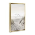 thumbnail image 4 of Seagulls over Sandy Footprints Gold Framed Floater Canvas Wall Art, design by Decent Exposures, 4 of 10