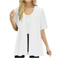 thumbnail image 2 of BXINGOHAI Lightweight Summer Cardigan for Women Short Sleeve Loose Open Front White XL, 2 of 6