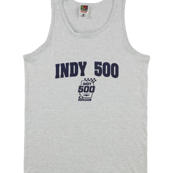 Indy 500 Mens Logo Print Tank Top, Grey, Small