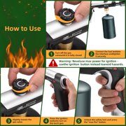 High Temp Propane Torch Gun - One-Touch Max Flame, Grill Gun with Safety Lock, Adjustable Torch Lighter for Creme Brulee, BBQ Grilling, Baking, Welding & Camping (Protane Tank Not Included)