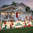 thumbnail image 3 of Festive Decorative Christmas Banner Holiday Gifts Red Background Santa Claus Design for Seasonal Celebration Indoor Decor, 3 of 9