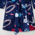 thumbnail image 6 of TOWED22 Boys' Hooded Bathrobe Kids Plush Fuzzy Fleece Robe Teen boy Soft Spa Robe Girls Sleepwear pajamas Toddler Nightgown(Navy,7-8 Y), 6 of 6