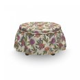 thumbnail image 3 of Anchor Ottoman Cover, Nautical Concept Peonies, 2 Piece Slipcover Set with Ruffle Skirt for Square Round Cube Footstool Decorative Home Accent, Standard Size, Multicolor, by Ambesonne, 3 of 5