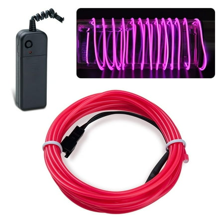 Bull Run Christmas Lights MeAddHome EL Wire 1/2/3/4/5M 10colors Portable Neon Lights For Christmas Lights Parties Blacklight Run DIY Decoration 10/4/2/1 Pack ()