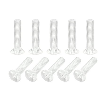 

Uxcell M8x35mm Plastic Phillips Machine Screws PC Flat Head Machine Bolts 25 Pack