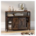 thumbnail image 4 of Buffet Sideboard Cabinet, Farmhouse Coffee Bar with Barn Door, Kitchen Storage Rustic Brown + Black, 4 of 9