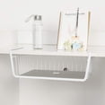 thumbnail image 5 of CycForge Under Shelf Storage Basket, Under Cabinet Hanging Metal Wire Storage Wire Basket Organizer Fit Dual Hooks for Kitchen Pantry Desk Bookshelf Cupboard (2 Pcs, White), 5 of 7