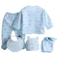 thumbnail image 2 of Actoyo 5Pcs 0-3 Months Newborn Baby Layette Shower Clothing Set Infant Unisex Girls Boy Grow Clothes Cartoon Outfits Gift - Blue, 2 of 8