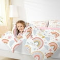 thumbnail image 4 of Castle Fairy Preppy Cartoon Rainbow Twin Comforter Sets,Kawaii Starry Sky Bedding Set, 4 of 8