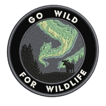 Go Wild For Wildlife! 3.5 Inch Iron Or Sew On Embroidered Fabric Badge Patch Seek Adventure, National Park Iconic