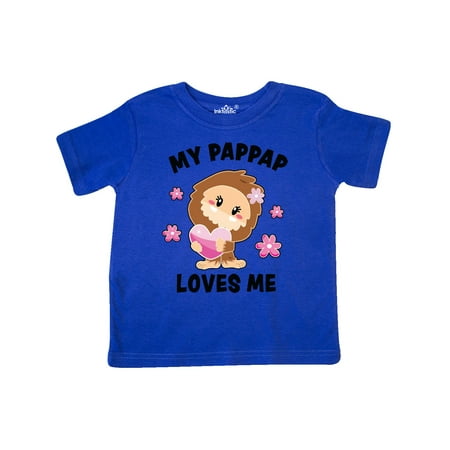 

Inktastic My Pappap Loves Me with Bigfoot Gift Toddler Toddler Girl T-Shirt