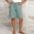 thumbnail image 6 of VBVC Women's Drawstring Wide Leg Shorts,Breathable Knee-Length Pants For Women,Ladies Work Beach Trousers with Pockets,Mint Green,S-2XL, 6 of 7