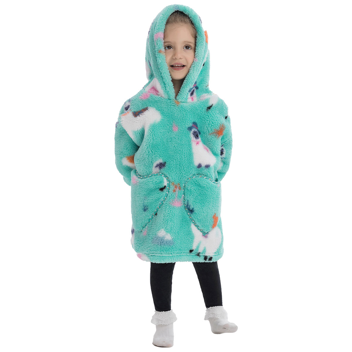 Lieonvis Wearable Blanket Hoodie,Oversized flannel Blanket Sweatshirt