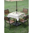 thumbnail image 4 of Outdoor Tablecloth with Umbrella Hole for Patio/Picnic/Party/Camping, Pink Green Spring Waterproof Table Cloth Square Cover Washable, Floral Eucalyptus Leaves Watercolor Plant (54"x 54"), 4 of 8