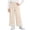 02-Beige, variant on Diufon Wide Leg Pants for Girls Cute Lace Trim High Waisted Loose Pant Kids Boho Knitted Cotton Soft Comfy Trousers