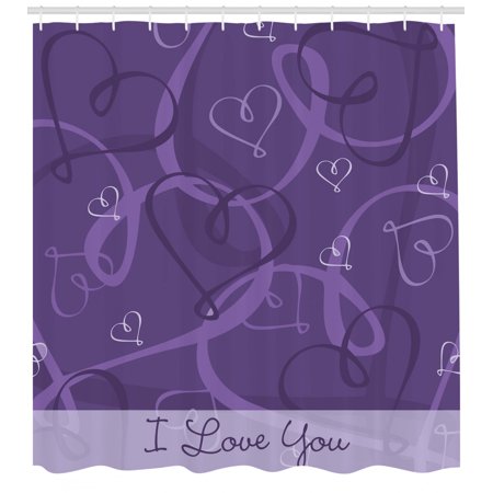Romantic Shower Curtain Lavender Colored Romantic Themed Image