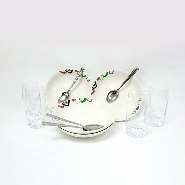 VAJILLA DE PORCELANA 12 PZS GIBSON MODELO PINAMARA Gibson Home PINAMARA Walmart en linea